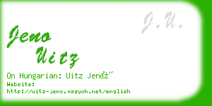 jeno uitz business card